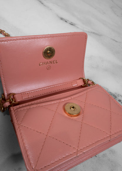 Chanel CC Charms Flap Card Holder on Chain