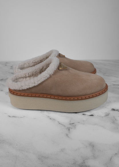 Prada Shearling Slides