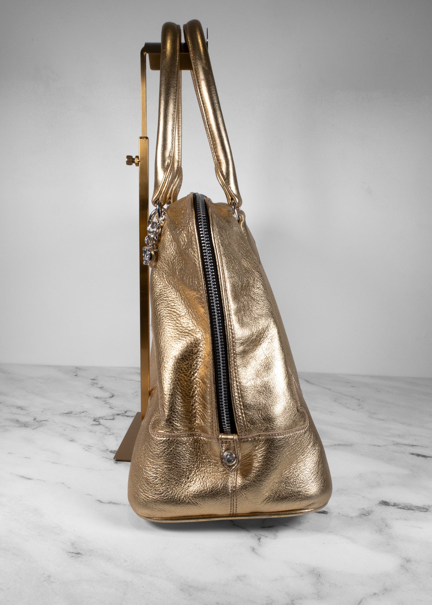 Chrome Hearts Large Gold Fleur Metallic Tote Bag
