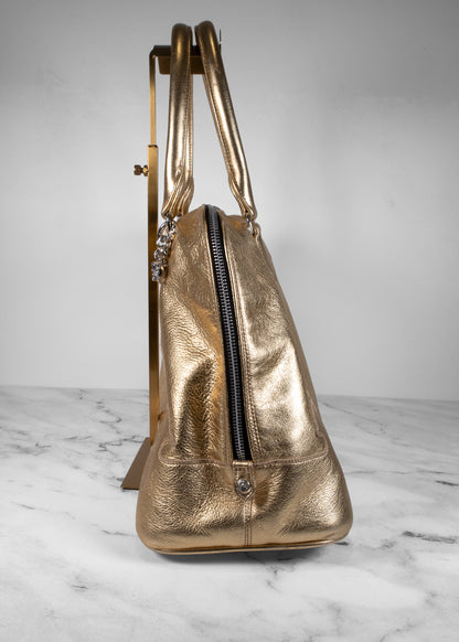 Chrome Hearts Large Gold Fleur Metallic Tote Bag