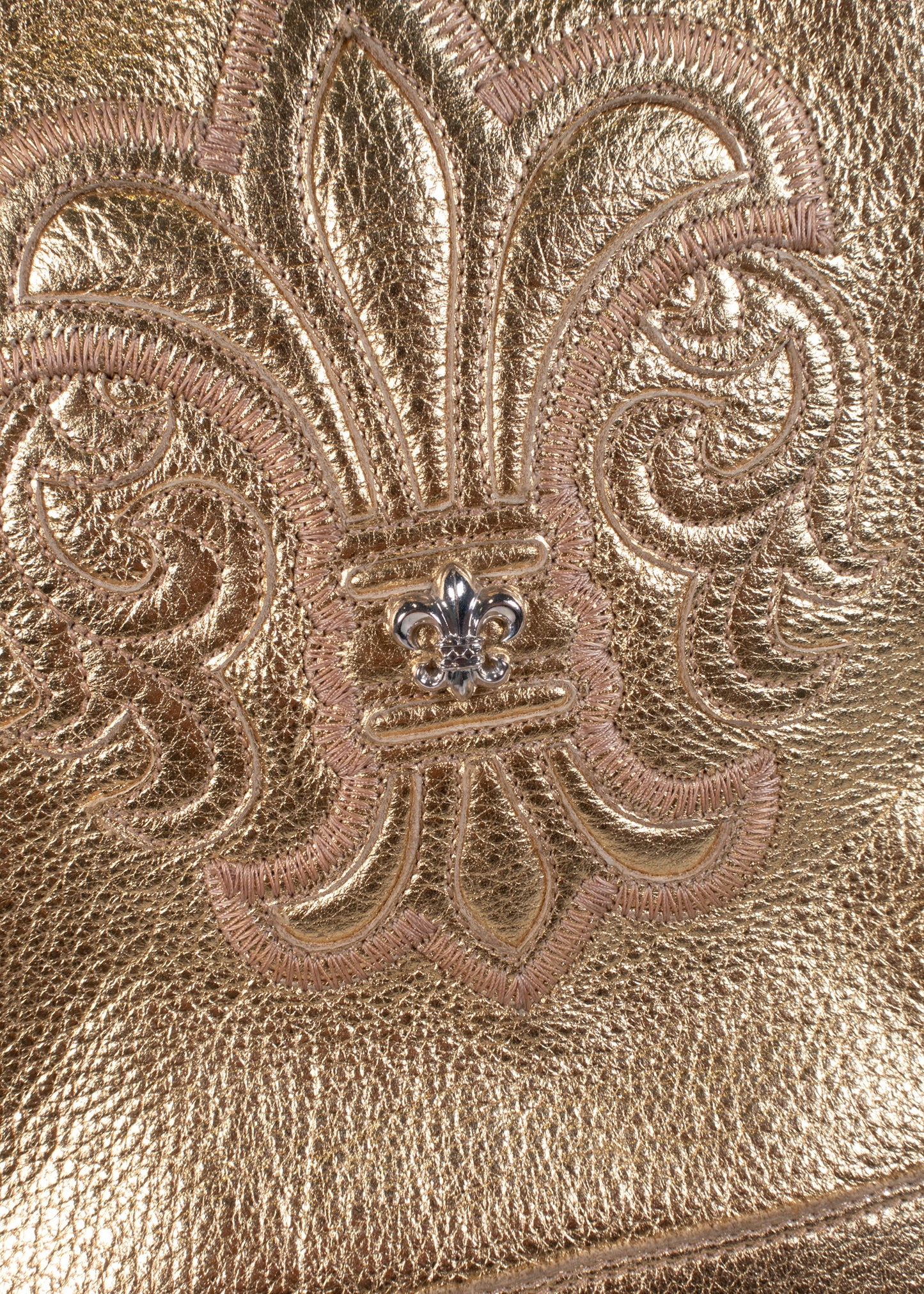 Chrome Hearts Large Gold Fleur Metallic Tote Bag