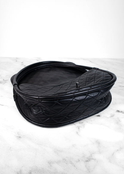 Chanel Black Leather Hula Hoop Shoulder Bag