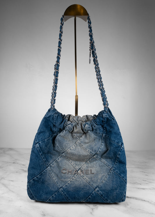 Chanel Denim 22 Hobo Bag