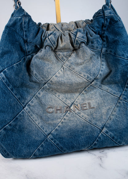 Chanel Denim 22 Hobo Bag
