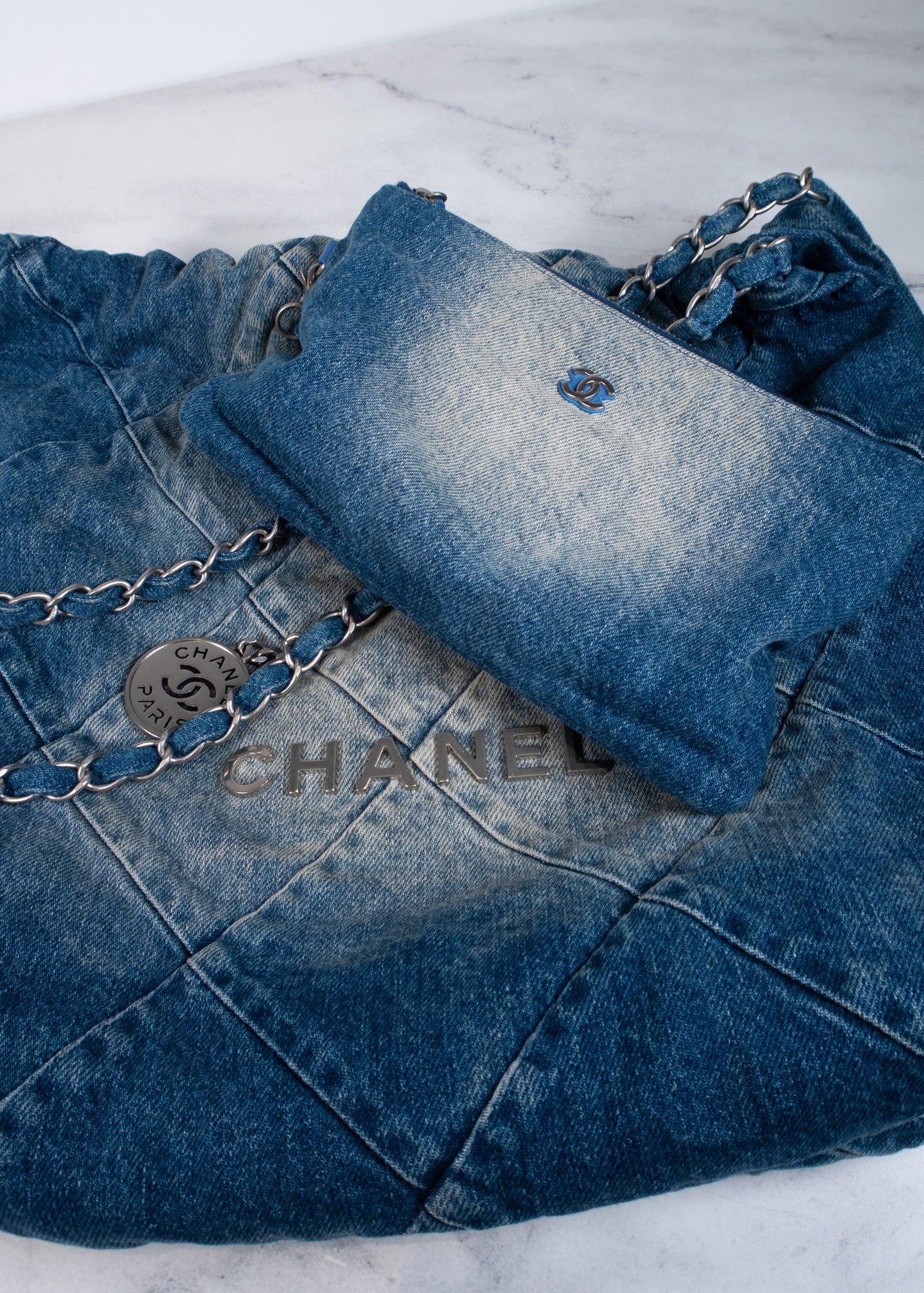 Chanel Denim 22 Hobo Bag