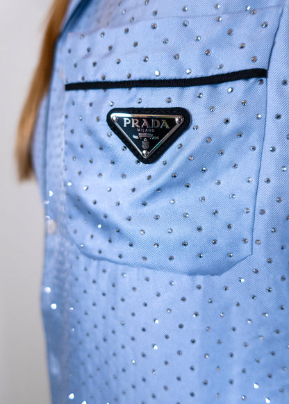 Prada Silk Satin Logo Pajama Set