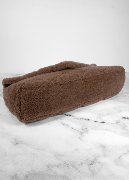 Saint Laurent Sade Large Quilted Shearling Clutch