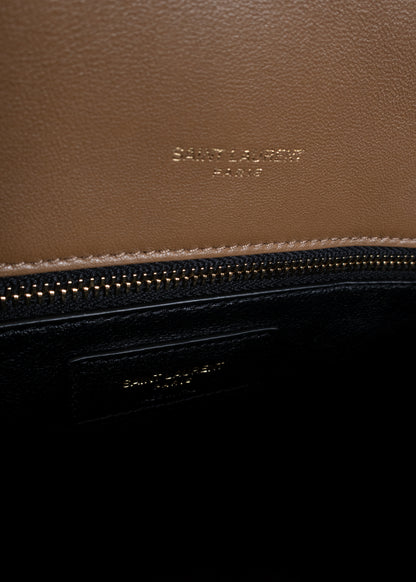 Saint Laurent Sade Large Quilted Shearling Clutch
