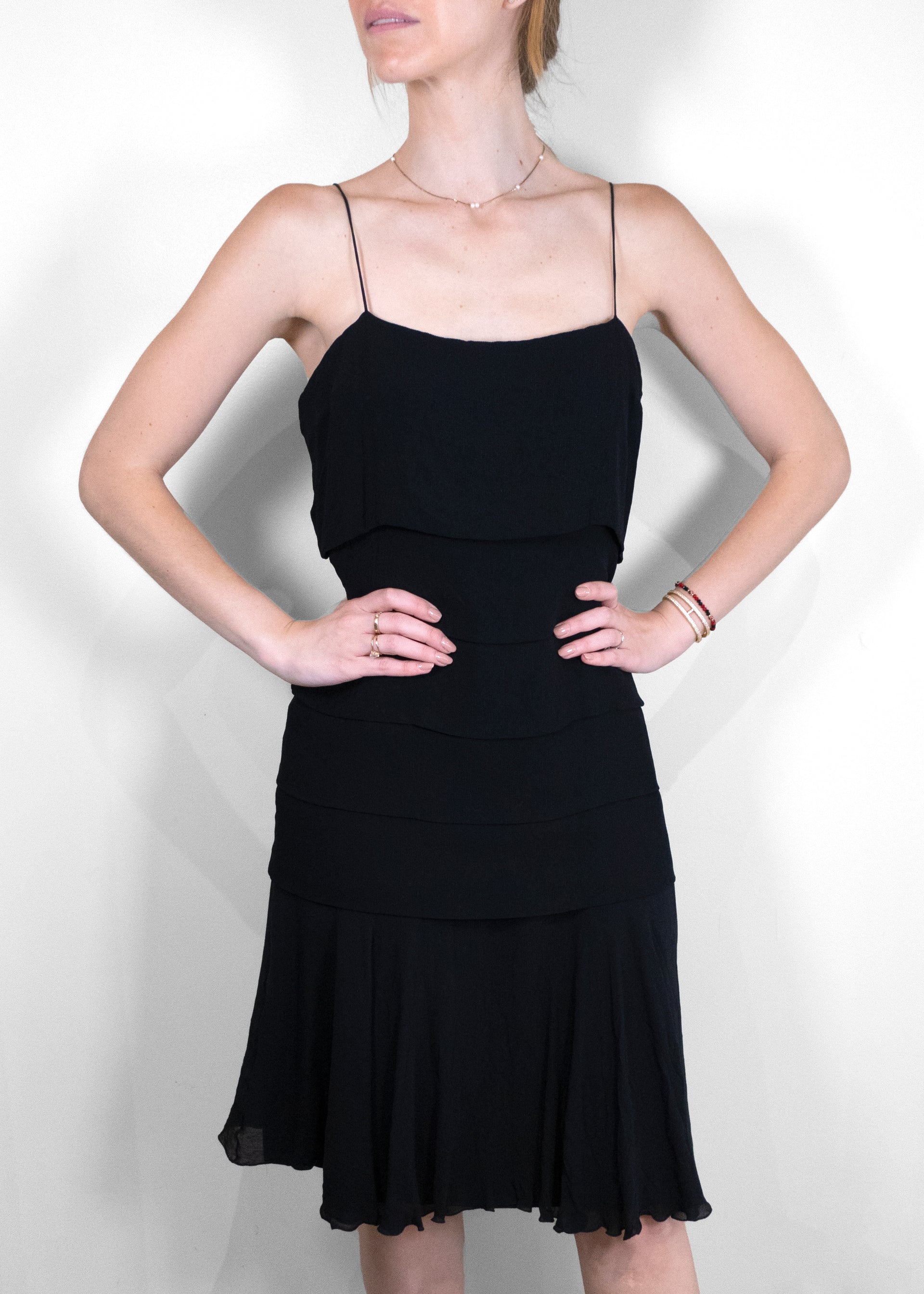 chanel black dress Long dress - Mixed fibers, black Fashion