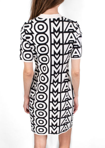 Fendi & Marc Jacobs Black/White Logo Knit Mini Dress