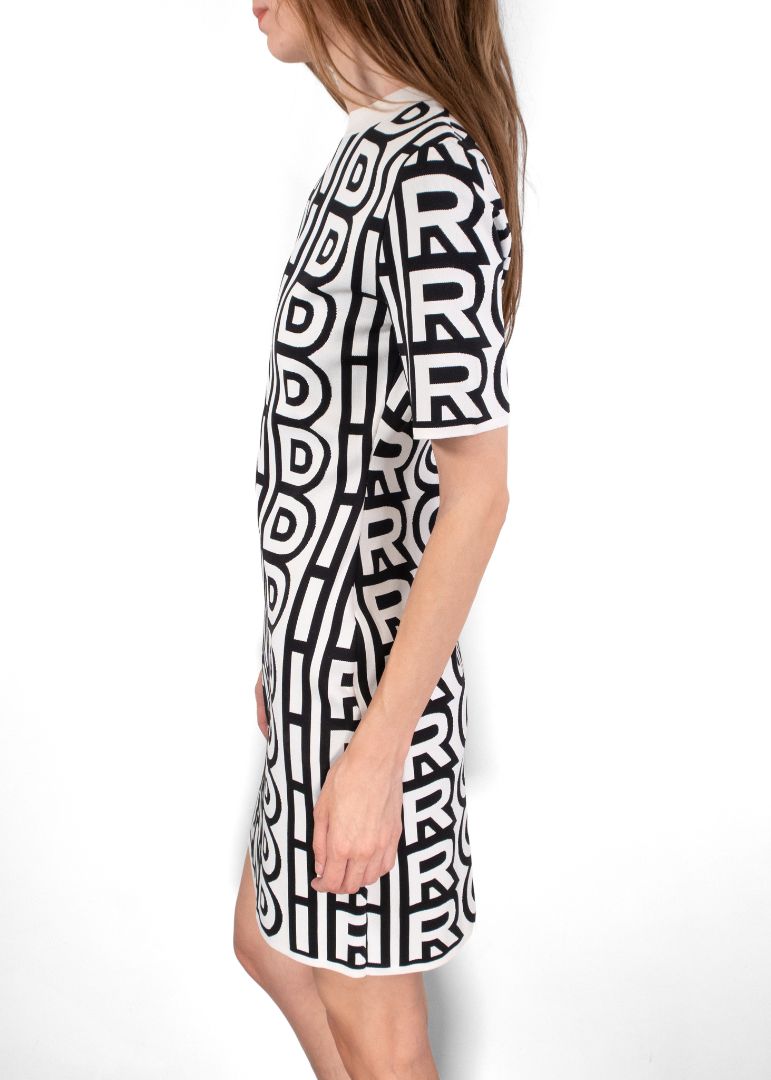 Fendi & Marc Jacobs Black/White Logo Knit Mini Dress