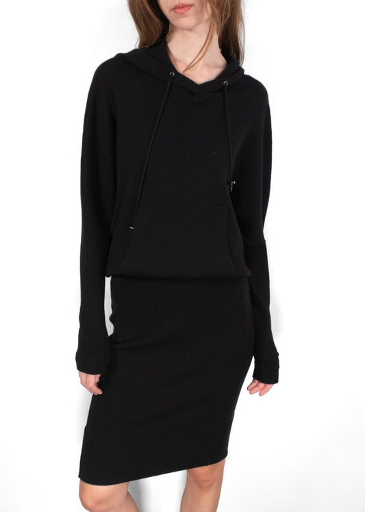 Tom Ford Black Long Sleeve Midi Dress With Hood