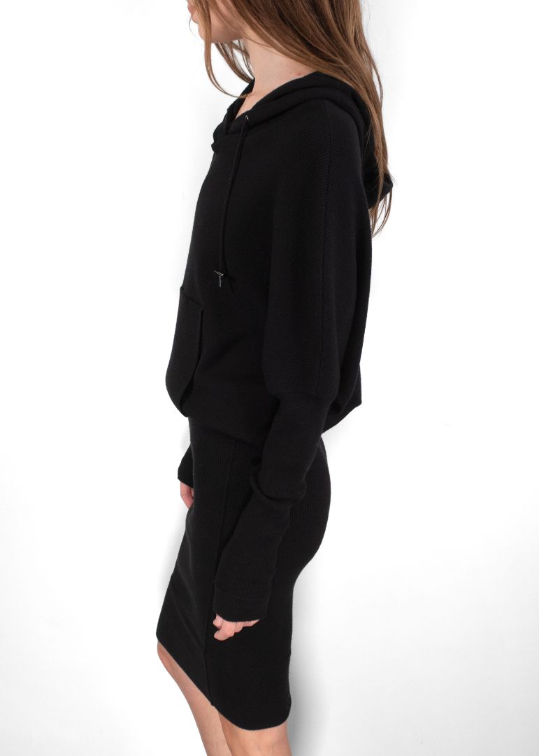 Tom Ford Black Long Sleeve Midi Dress With Hood