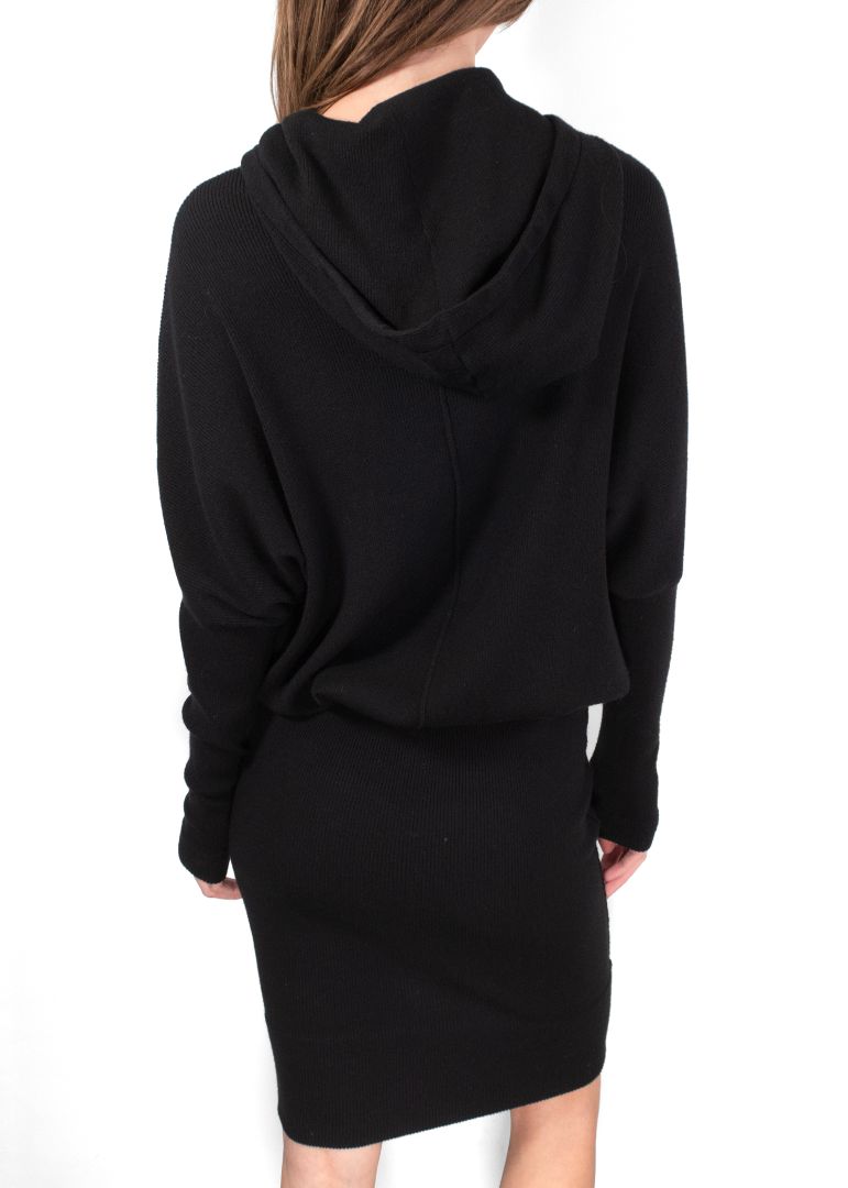 Tom Ford Black Long Sleeve Midi Dress With Hood