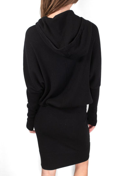 Tom Ford Black Long Sleeve Midi Dress With Hood