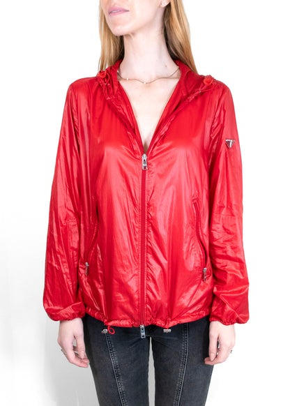 Prada Shiny Logo Nylon Red Windbreaker