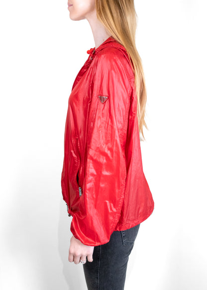 Prada Shiny Logo Nylon Red Windbreaker