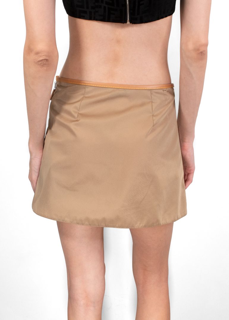 Prada Khaki Nylon Mini Skirt