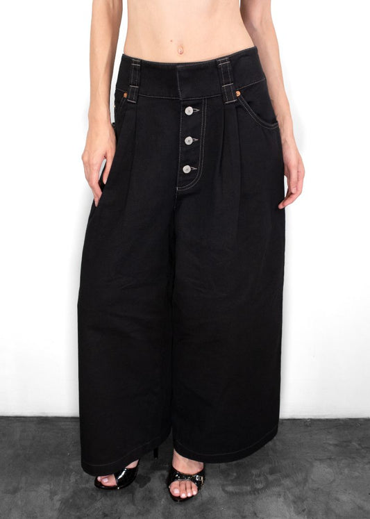 Gucci Black Pleated Jeans