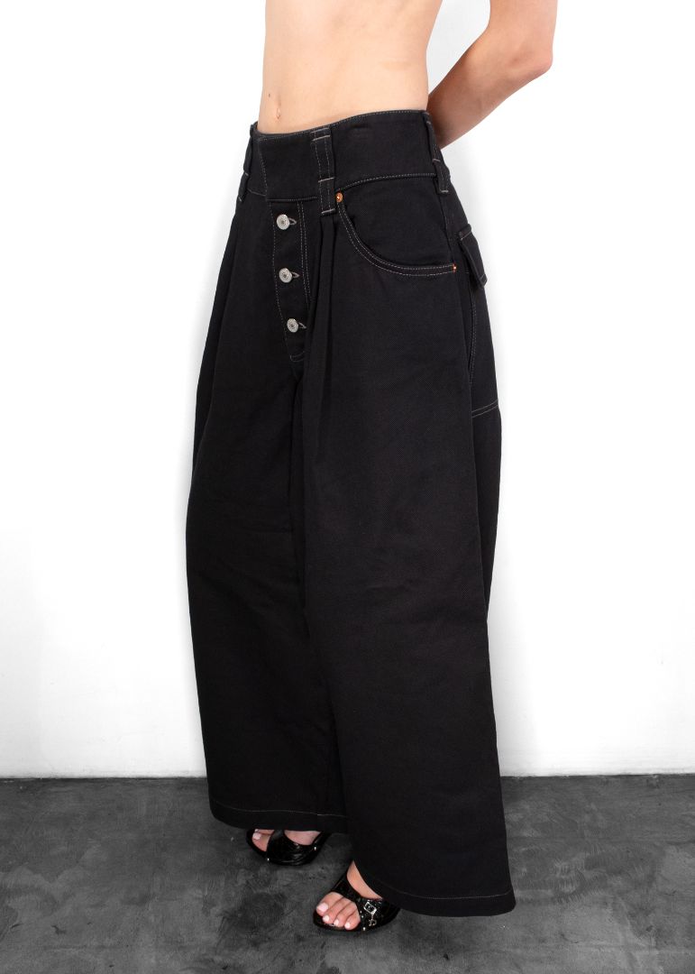 Gucci Black Pleated Jeans