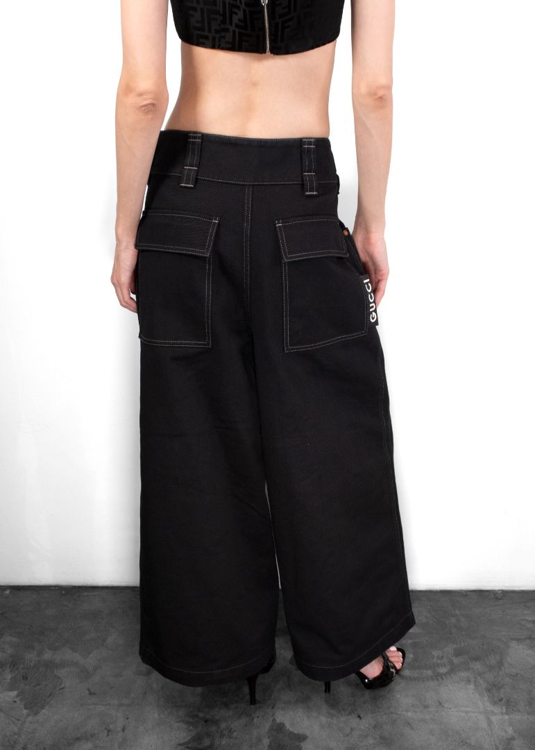 Gucci Black Pleated Jeans