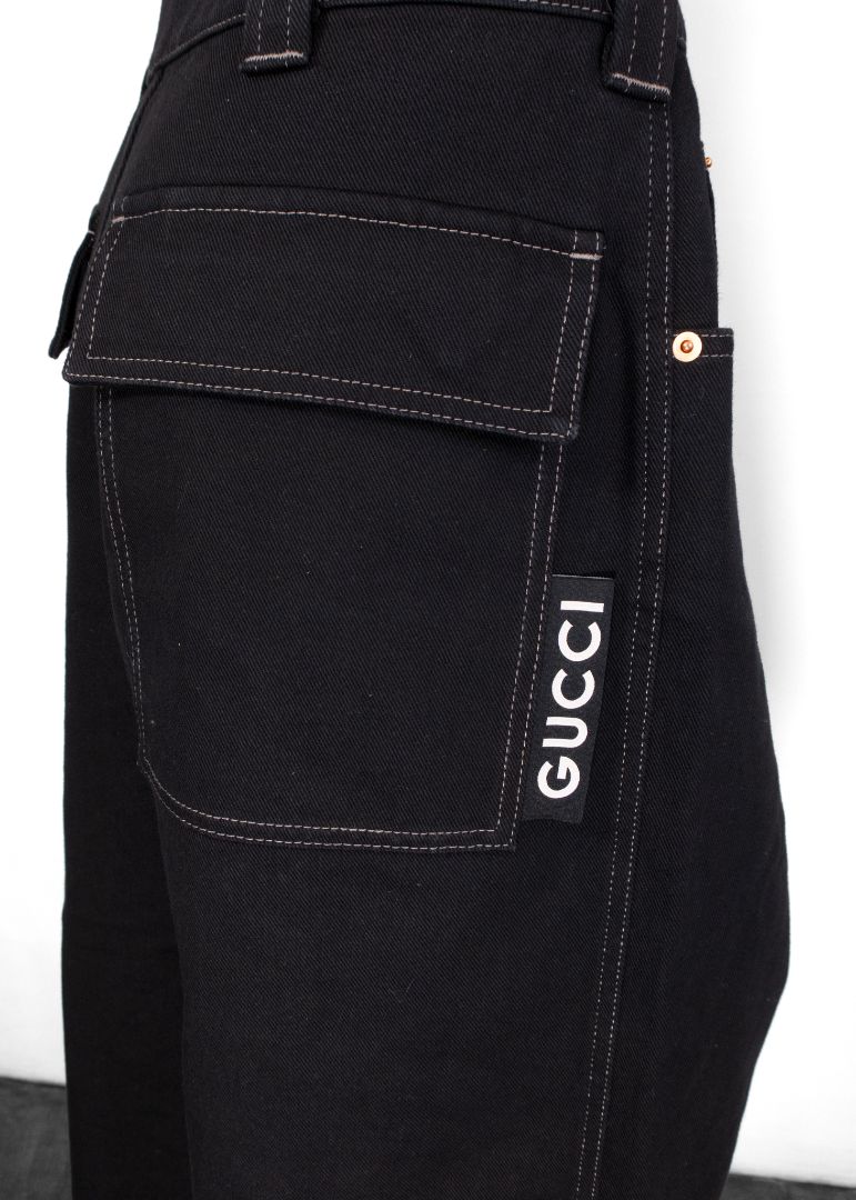 Gucci Black Pleated Jeans
