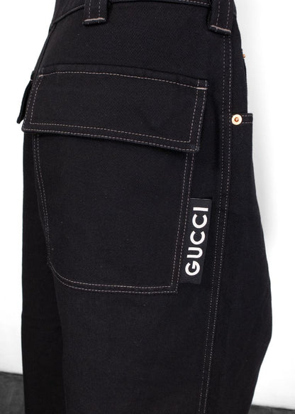Gucci Black Pleated Jeans