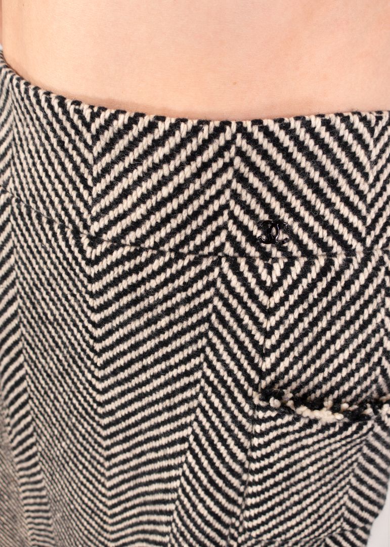 Chanel Houndstooth Midi Skirt