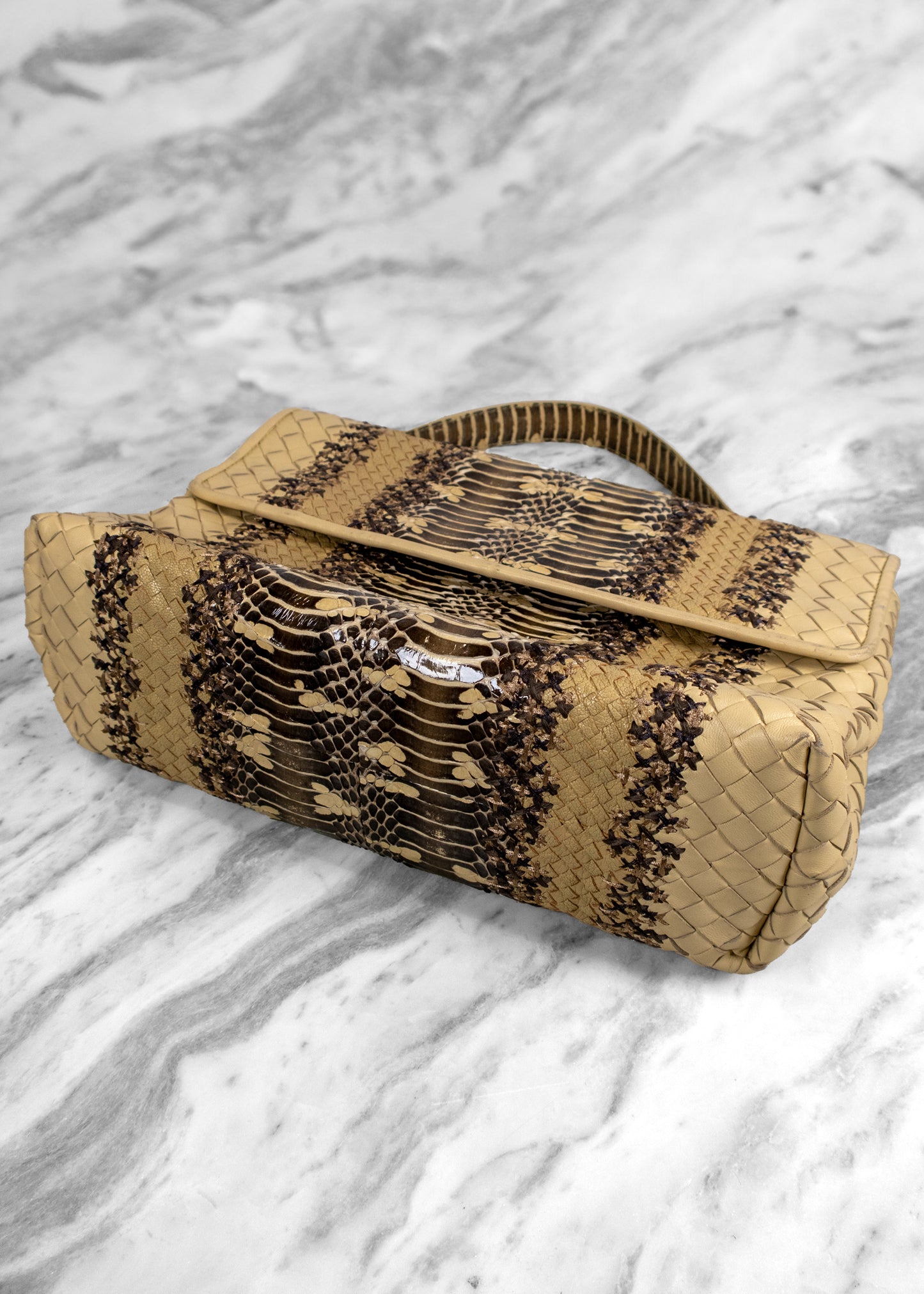 Bottega Veneta Python-Trimmed Olimpia Bag