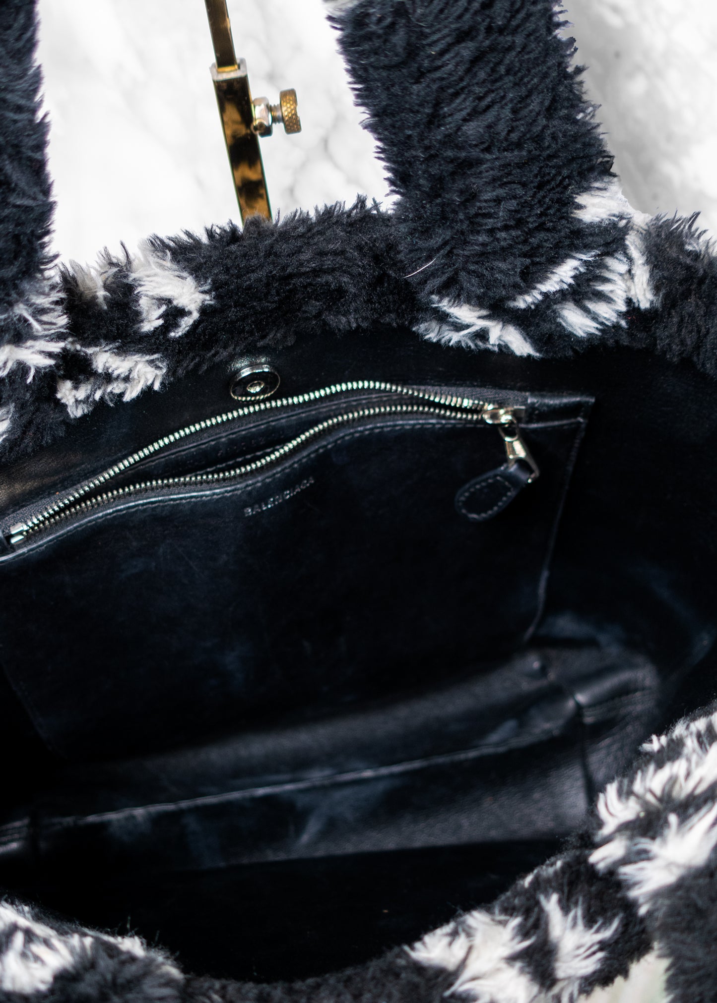 Balenciaga Faux Fur Everyday Tote Bag