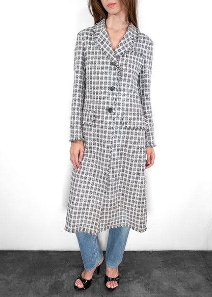 Thom Browne Check-pattern Tweed Coat