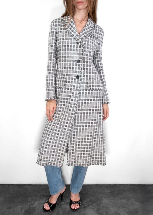 Thom Browne Check-pattern Tweed Coat
