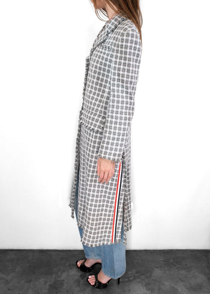 Thom Browne Check-pattern Tweed Coat