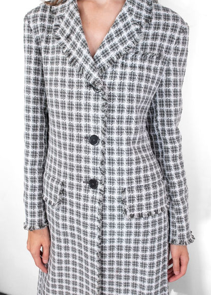 Thom Browne Check-pattern Tweed Coat