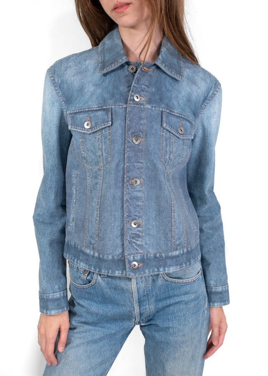 Bottega Veneta Denim Effect Suede Jacket