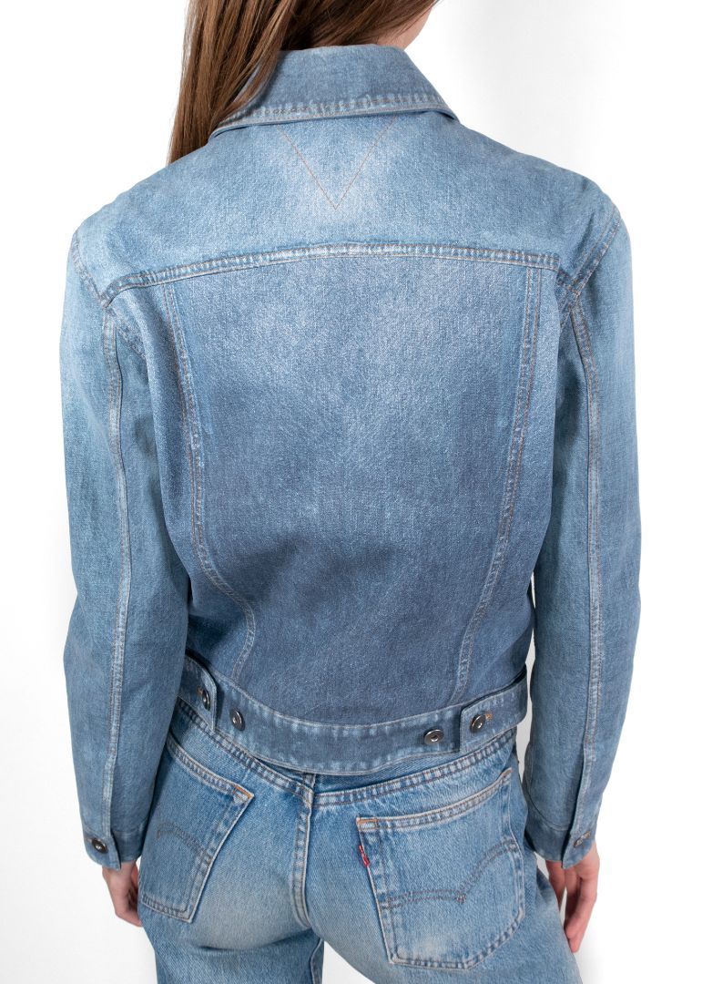 Bottega Veneta Denim Effect Suede Jacket