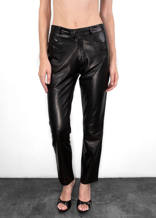 Gucci Vintage Black Leather Pants