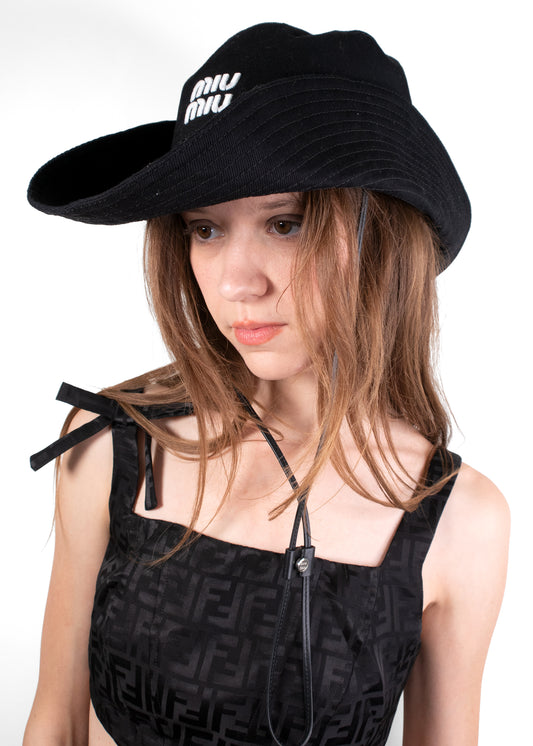 Miu Miu Black Drill Hat