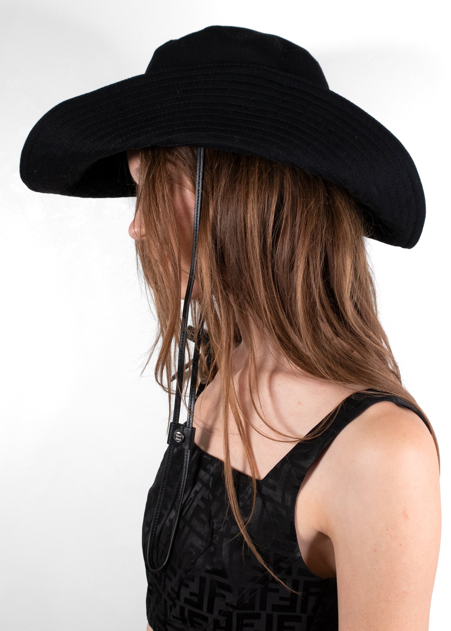 Miu Miu Black Drill Hat
