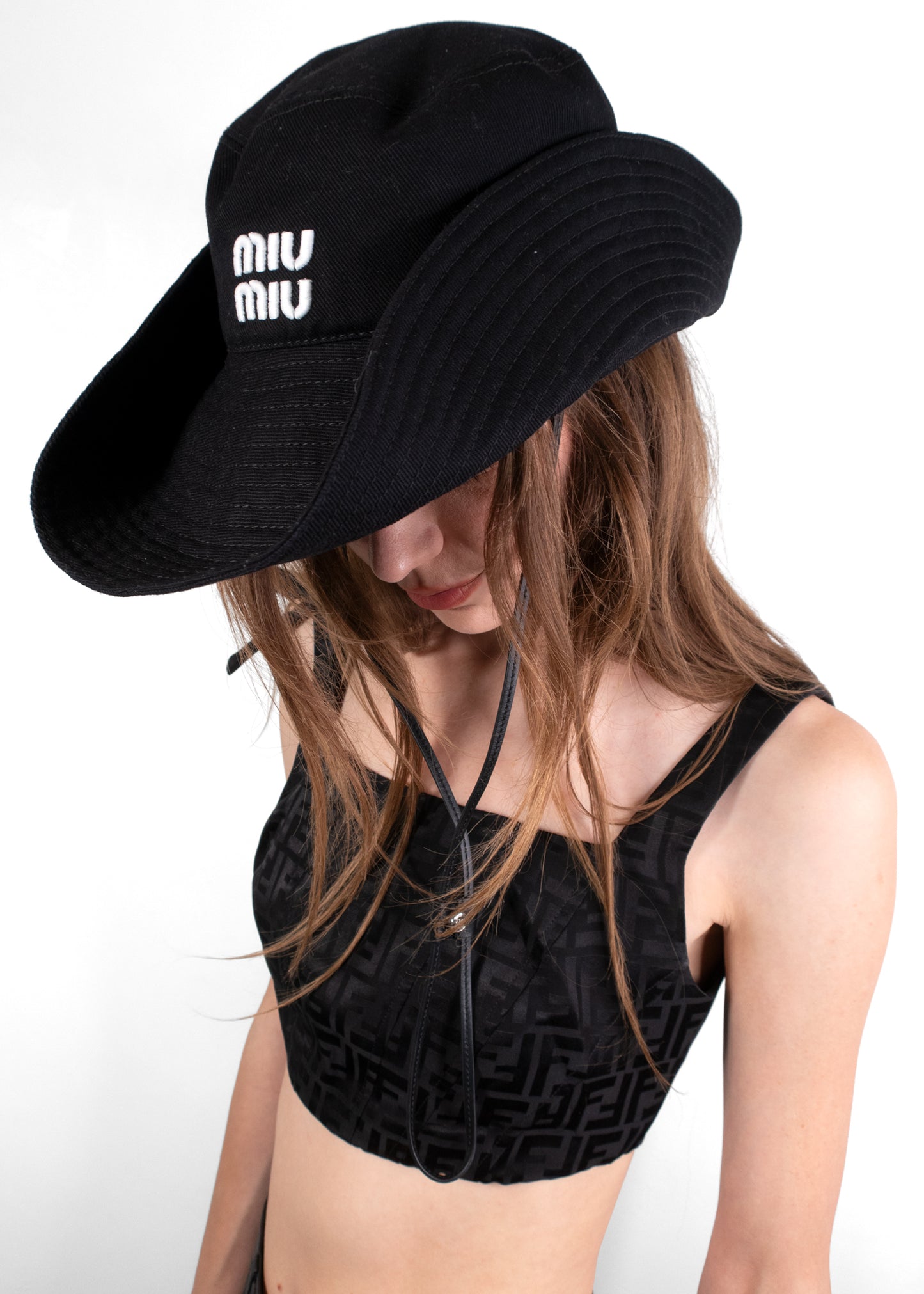Miu Miu Black Drill Hat