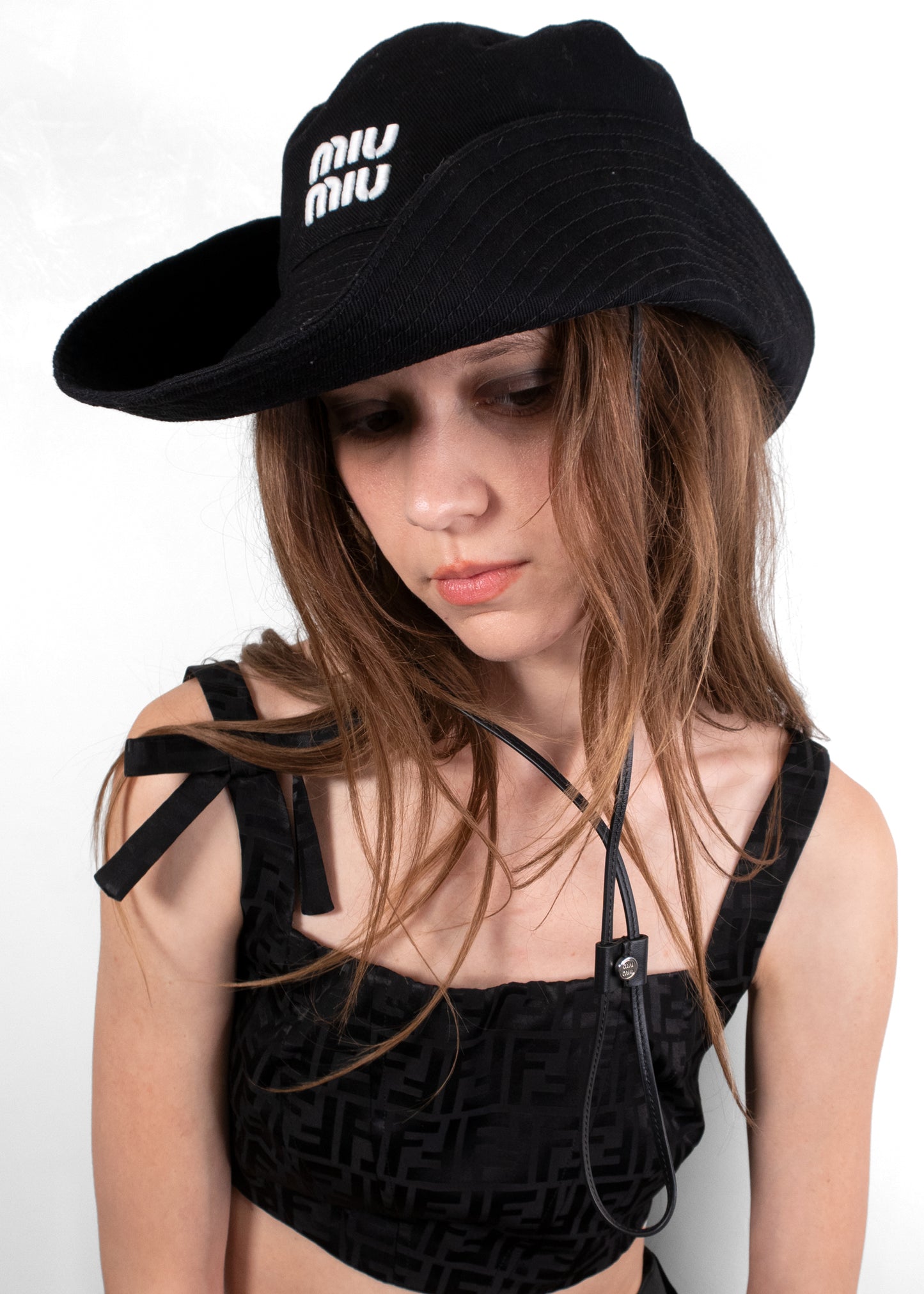 Miu Miu Black Drill Hat
