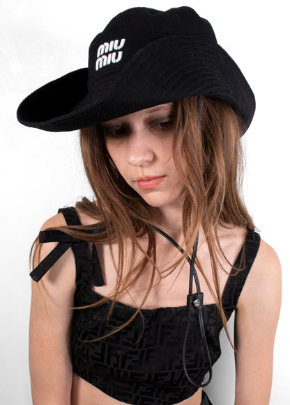 Miu Miu Black Drill Hat