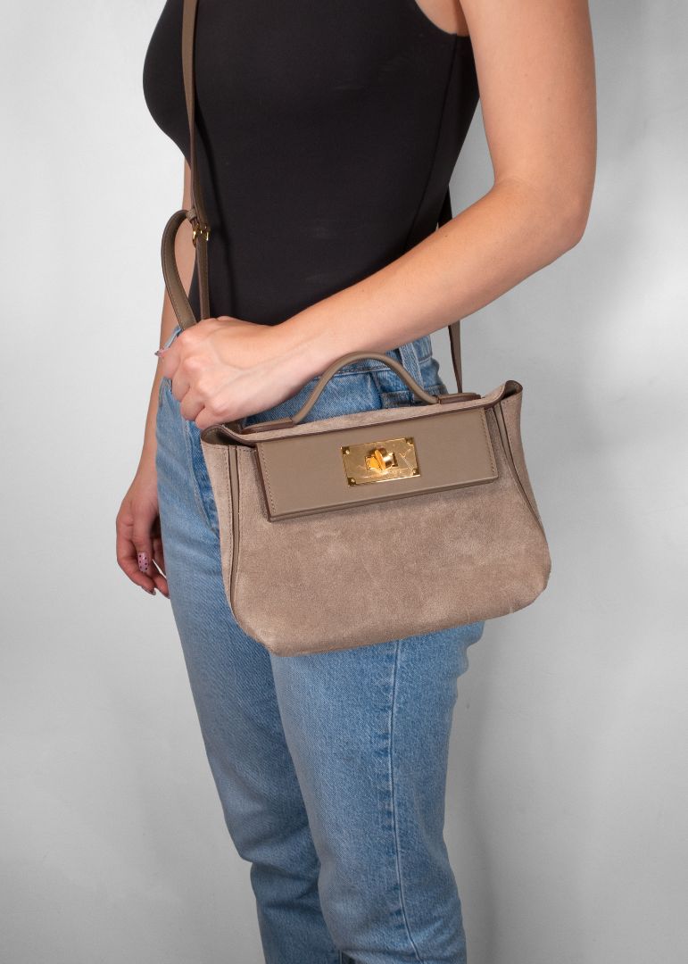 Hermes Taupe Suede Evercolor Bag