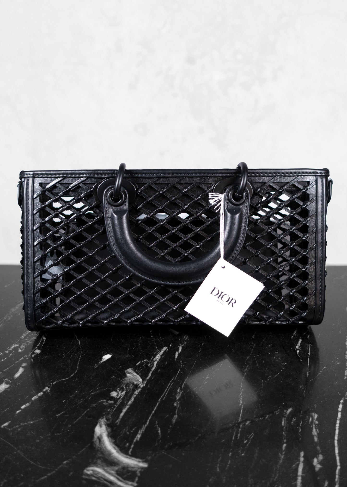 Christian Dior Medium Lady D-Joy Bag Black Braided