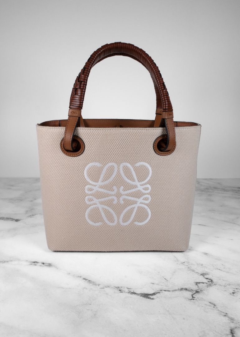 Loewe Beige Anagram Tote Mini Bag