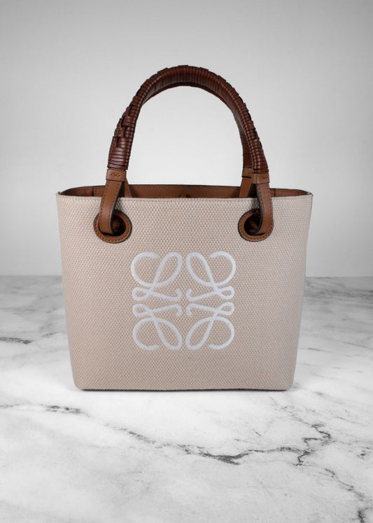 Loewe Beige Anagram Tote Mini Bag