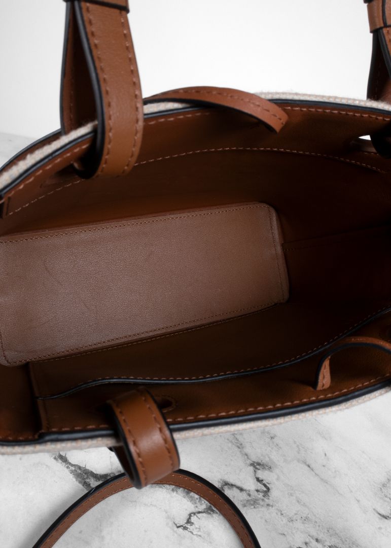 Loewe Beige Anagram Tote Mini Bag