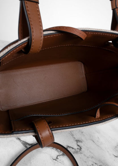 Loewe Beige Anagram Tote Mini Bag