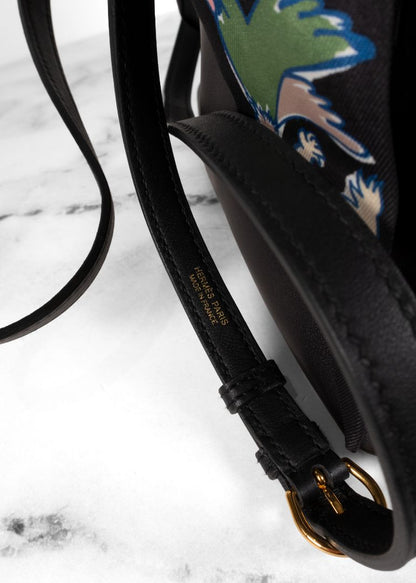 Hermes Black Leather Evercolor Bag With Twilly