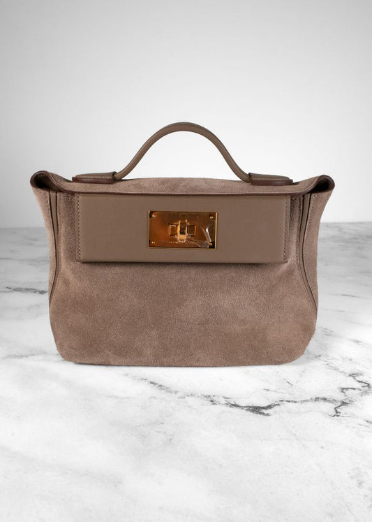 Hermes Taupe Suede Evercolor Bag